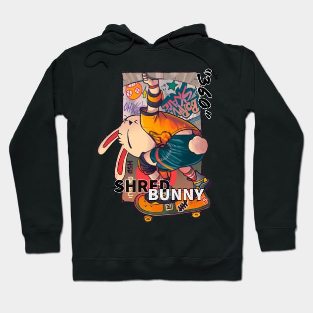 Skateboard bunny Hoodie by Kanjiworldwide